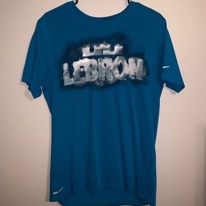 Blue lebron shirt.